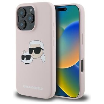 Karl Lagerfeld KLHMP16XSKCHPPLP iPhone 16 Pro Max 6.9" rosa/rosa hardcase Silicone Double Heads Print MagSafe