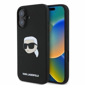 Karl Lagerfeld KLHMP16SSKHPPLK iPhone 16 6.1" svart/black hardcase Silikon Karl Head Print MagSafe