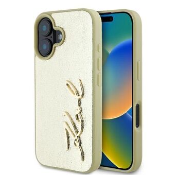 Karl Lagerfeld KLHCP16SPFMFBKMD iPhone 16 6.1" gull/gold hardcase Metal Signature