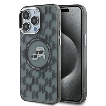 Karl Lagerfeld KLHMP15LHMCKMHK iPhone 15 Pro 6.1" svart/black IML Monogram Karl&Choupette Head MagSafe