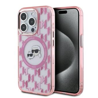 Karl Lagerfeld KLHMP15LHMCKMHP iPhone 15 Pro 6.1" rosa/pink IML Monogram Karl&Choupette Hode MagSafe