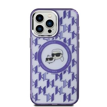 Karl Lagerfeld KLHMP15SHMCKMHU iPhone 15 6.1" lilla/purple IML Monogram Karl&Choupette Head MagSafe