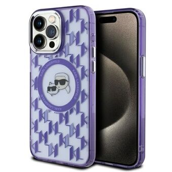 Karl Lagerfeld KLHMP15XHMCKMHU iPhone 15 Pro Max 6.7" lilla/purple IML Monogram Karl&Choupette Head MagSafe