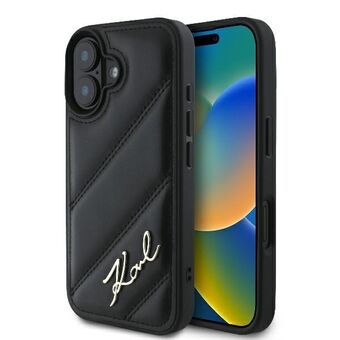 Karl Lagerfeld KLHCP16SPQDSMGK iPhone 16 6.1" svart/black hardcase Quilted Signature