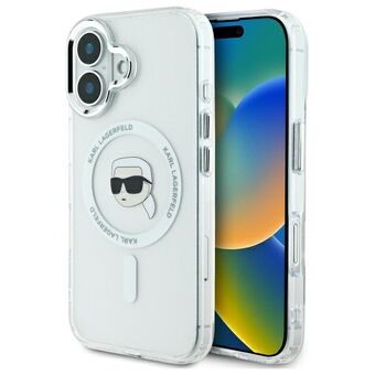 Karl Lagerfeld KLHMP16SHLSKIH iPhone 16 6.1" hvit/white hardcase IML Metal Karl Head MagSafe