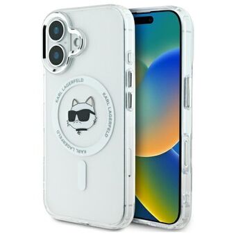 Karl Lagerfeld KLHMP16MHLSCHH iPhone 16 Plus 6,7" hvit/white hardcase IML Metal Choupette Head MagSafe