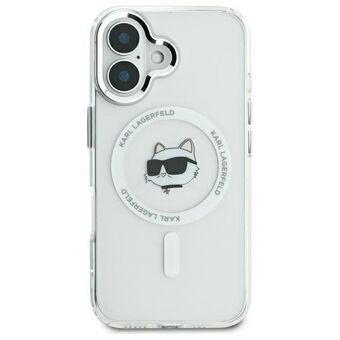 Karl Lagerfeld KLHMP16LHLSCHH iPhone 16 Pro 6.3" hvit/hardcase IML Metal Choupette Head MagSafe