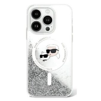 Karl Lagerfeld KLHMP16SLGKCSGH iPhone 16 6.1" hardcase transparent Liquid Glitter Karl&Choupette Head Magsafe