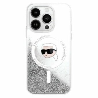 Karl Lagerfeld KLHMP16LLGKISGH iPhone 16 Pro 6,3" hardcase gjennomsiktig Liquid Glitter Karl Head Magsafe