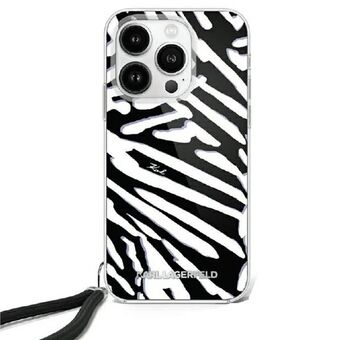 Karl Lagerfeld KLHCP16SHZBPKCCK iPhone 16 6.1" svart/black hardcase IML Zebra Pattern & Cord