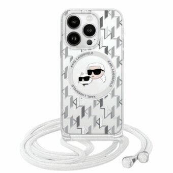 Karl Lagerfeld KLHMP16SHCKCKLCT iPhone 16 6.1" gjennomsiktig hardcase IML Crossbody Monogram Karl & Choupette Head MagSafe