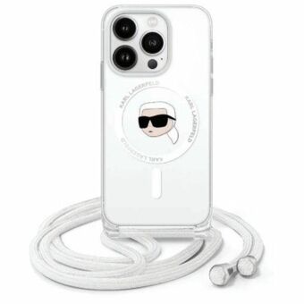 Karl Lagerfeld KLHMP16SHCKHNT iPhone 16  6.1" hardcase transparent Crossbody IML Karl Head Magsafe