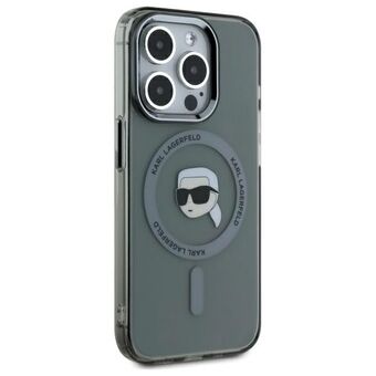 Karl Lagerfeld KLHMP15LHLSKIK iPhone 15 Pro 6.1" svart/hardcase IML Metal Karl Head MagSafe