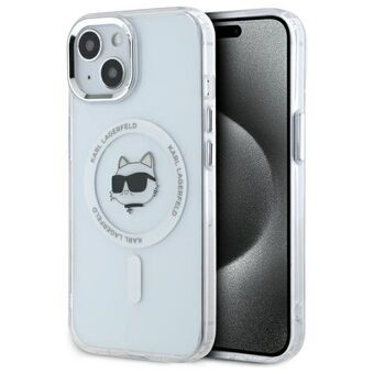 Karl Lagerfeld KLHMP15SHLSCHH iPhone 15 6.1" hvit/hvit hardcase IML Metal Choupette Head MagSafe