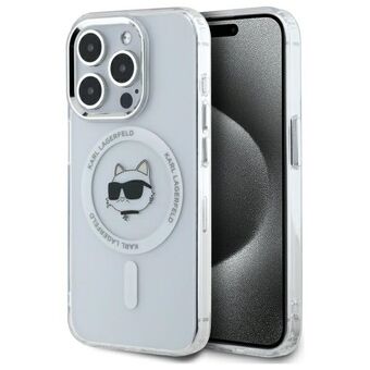 Karl Lagerfeld KLHMP15LHLSCHH iPhone 15 Pro 6.1" hvit/white hardcase IML Metal Choupette Head MagSafe