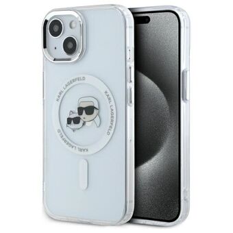 Karl Lagerfeld KLHMP15SHLSKCH iPhone 15 6.1" hvit/hardcase IML Metal Karl&Choupette Head MagSafe