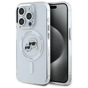 Karl Lagerfeld KLHMP15LHLSKCH iPhone 15 Pro 6.1" hvit/hardcase IML Metall Karl&Choupette Head MagSafe