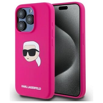 Karl Lagerfeld KLHMP15LSKHPPLF iPhone 15 Pro 6.1" fuksia/fuchsia hardcase silikon Karl Head Print MagSafe