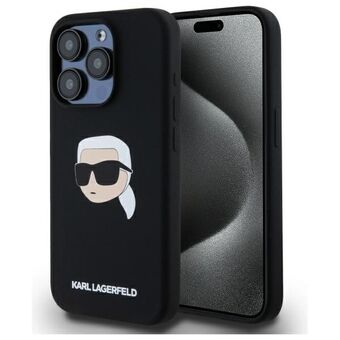 Karl Lagerfeld KLHMP15LSKHPPLK iPhone 15 Pro 6.1" svart hardcase Silikon Karl Head Print MagSafe