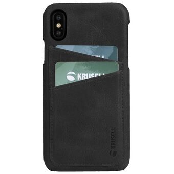 Krusell iPhone Xs Max Sunne 2 Kort 61504 svart/black Bakdeksel