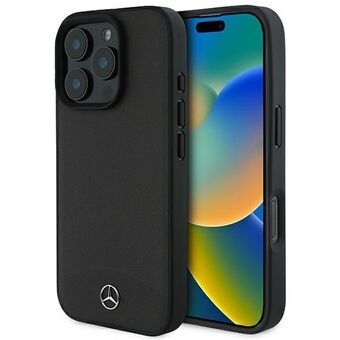 Mercedes MEHMP16X23RBARK iPhone 16 Pro Max 6,9" svart/hardcase Teksturert og Glatt Lær MagSafe