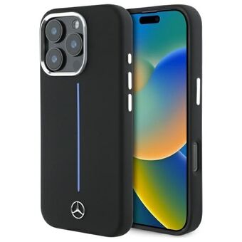 Mercedes MEHMP16L23SUMBK iPhone 16 Pro 6.3" svart/black hardcase Silikon Blå Stripe MagSafe