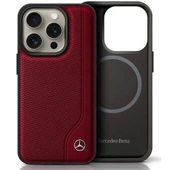 Mercedes MEHMP16L23RBGVR iPhone 16 Pro  6.3" rød/red hardcase MB Wood Imitation Leather MagSafe