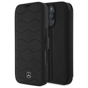 Mercedes MEBKP16X23RWRSK iPhone 16 Pro Max 6,9" svart/czarny bokomslag MB Waves Leather