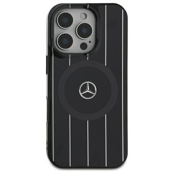 Mercedes MEHMP16S23HRSK iPhone 16 6.1" svart/sort hardcase MB Double Layer Crossed Lines MagSafe