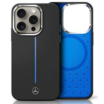 Mercedes MEHMP16S23SUMBK iPhone 16 6,1" svart/sort hardcase Silikon Blå Stripe MagSafe