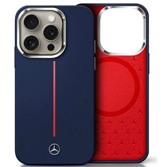 Mercedes MEHMP16X23SUMRV iPhone 16 Pro Max 6,9" granatblå/marineblå hardcase Silikon Rød Stripe MagSafe