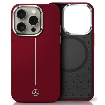 Mercedes MEHMP16X23SUMSR iPhone 16 Pro Max 6,9" rød hardcase silikon hvit stripe MagSafe