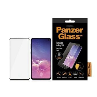 PanzerGlass Curved Super+ Samsung S10 G973-etui egnet for fingeravtrykk, farge: svart