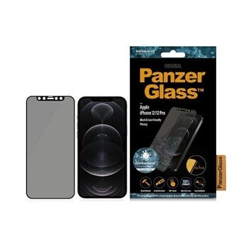 PanzerGlass E2E Super+ iPhone 12/12 Pro Dekselvennlig Antibakteriell Mikroflis Privatliv svart/svart