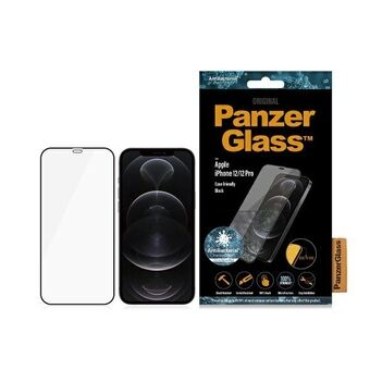 PanzerGlass E2E Super+ iPhone 12/12 Pro dekselvennlig mot mikrofrakturer, antibakteriell, svart