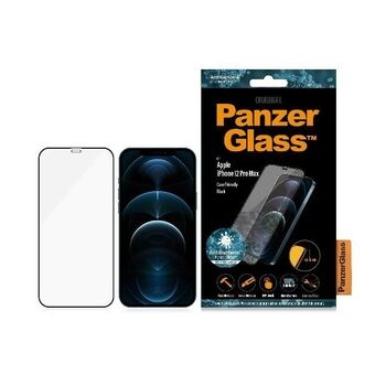 PanzerGlass Pro E2E Super+ iPhone 12 Pro Max-veskevennlig antibakteriell mikrosprekk svart/black