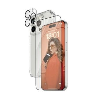 PanzerGlass pakke 3i1 iPhone 15 Pro 6.1" D3O-hybriddeksel + skjermbeskytter UWF+ linse 1137+1173+2810