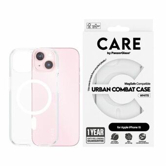 CARE by PanzerGlass Urban Combat Etui iPhone 15 6,1" MagSafe hvit/white 1417