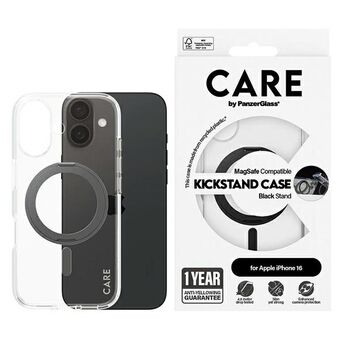 CARE by PanzerGlass-lommebok med støttebrakett for iPhone 16 6,1" svart/black MagSafe 1321