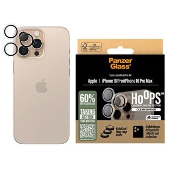 PanzerGlass Hoops Gjennomsiktig Linsebeskytter iPhone 16 Pro 6.3" / 16 Pro Max 6.9" 1286