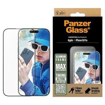 PanzerGlass Skjermbeskytter Aluminiumsramme iPhone 16 Pro 6.3" Ultra-Bred Passform 2850