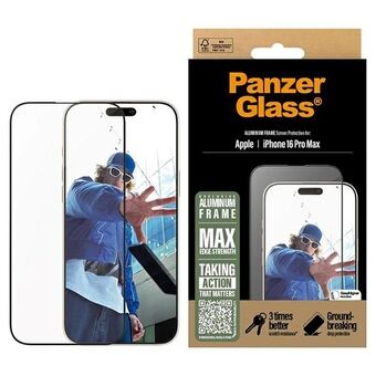 PanzerGlass Skjermbeskytter Aluminiumramme iPhone 16 Pro Max 6,9" Ultra-Wide Fit 2852