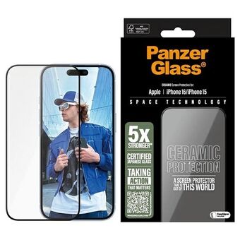 PanzerGlass Keramisk Skjermbeskytter iPhone 16 / 15  6.1" Ultra-Wide Fit 2853