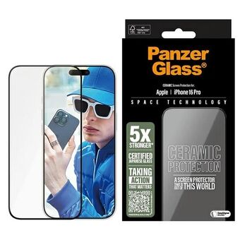 PanzerGlass Keramisk Skjermbeskytter iPhone 16 Pro 6.3" Ultrabred Passform 2854