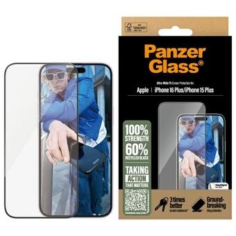 PanzerGlass Skjermbeskytter iPhone 16 Plus 6.7" Ultra-Wide Fit 2863