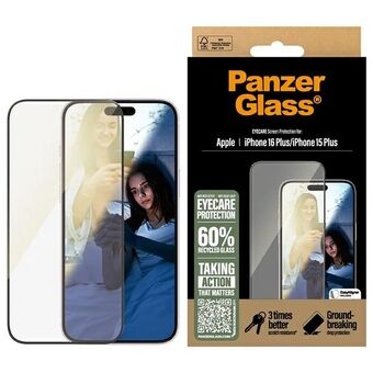 PanzerGlass EyeCare Skjermbeskytter iPhone 16 Plus / 15 Plus 6.7" Ultra-Bred Passform 2867