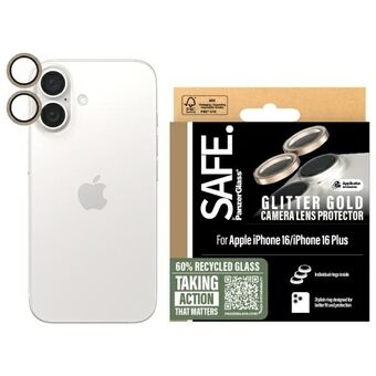 SAFE by PanzerGlass iPhone 16 6.1" / 16 Plus 6.7" Linsebeskytter gull/glitter gull SAFE95894