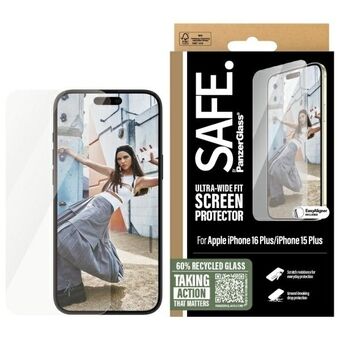 SAFE by PanzerGlass iPhone 16 Plus 6,7" Skjermbeskytter Ultra-Wide Fit SAFE95877