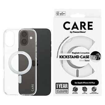 CARE by PanzerGlass Funksjonsstativetui iPhone 16 Plus 6.7" sølv MagSafe 1327