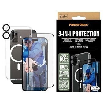 PanzerGlass Pakke 3in1 iPhone 16 Plus 6,7" D3O Hardcase + Skjermbeskytter UWF+ Linse B1293+2863+1283